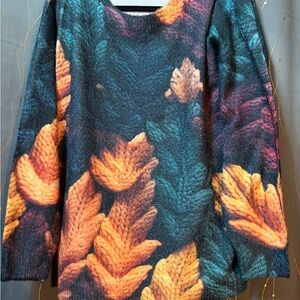 Colorful Leaf Pattern Women's Sweater